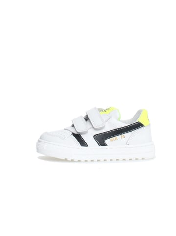 Naturino Leder-Sneakers "Ceonia" in Weiß/ Schwarz/ Gelb