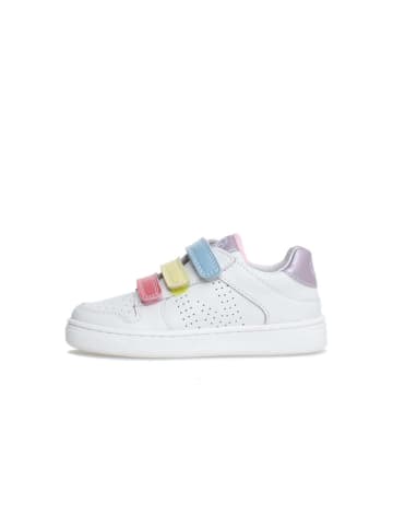 Naturino Skórzane sneakersy "Theral" w kolorze białym ze wzorem