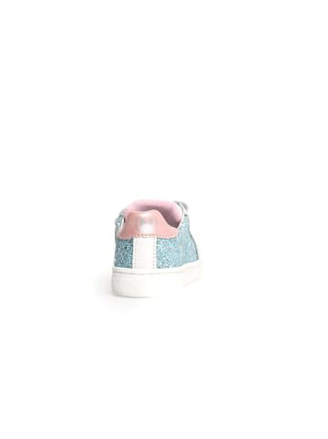 Naturino Leder-Sneakers "Pinn" in Weiß/ Hellblau/ Rosa