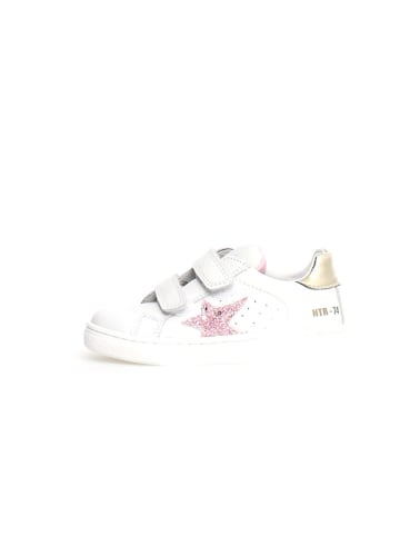 Naturino Leder-Sneakers "Pinn" in Weiß/ Rosa/ Gold