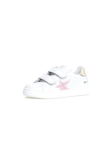 Naturino Leder-Sneakers "Pinn" in Weiß/ Rosa/ Gold