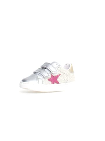 Naturino Leder-Sneakers "Pinn" in Silber/ Gold