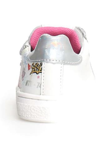 Naturino Skórzane sneakersy "Pinn" w kolorze białym ze wzorem