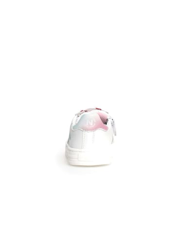 Naturino Leder-Sneakers "Hess 2" in Weiß/ Rosa/ Grün