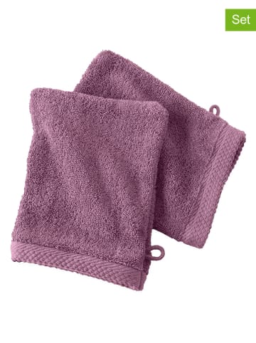 Soft by Perle de Coton 2er-Set: Waschhandschuhe ''Epo'' in Lila