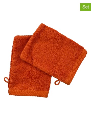 Soft by Perle de Coton Myjki (2 szt.) "Epo" w kolorze pomarańczowym