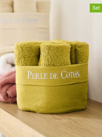 Soft by Perle de Coton 6er-Set: Gästehandtücher in Oliv