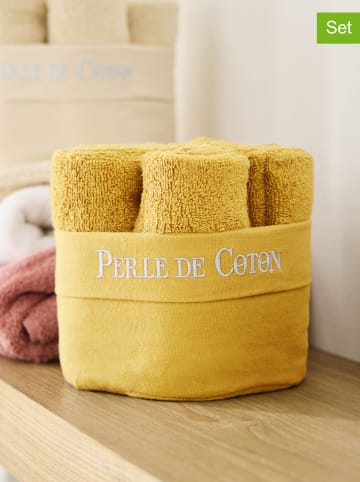 Soft by Perle de Coton 6-delige set: gastendoeken mosterdgeel
