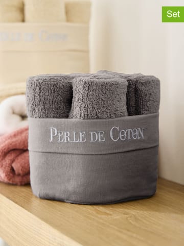 Soft by Perle de Coton Ręczniki (6 szt.) w kolorze szarym dla gości