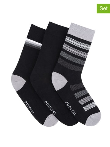 Puccini 3er-Set: Socken in Schwarz