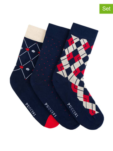 Puccini 3er-Set: Socken in Dunkelblau