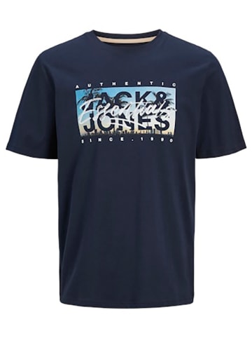 Jack & Jones 2er-Set: Shirt in Weiß/ Dunkelblau