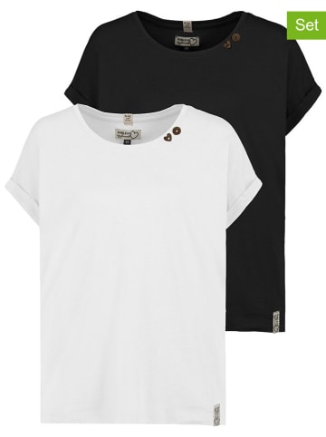 Sublevel 2er-Set: Shirts in Weiß/ Schwarz