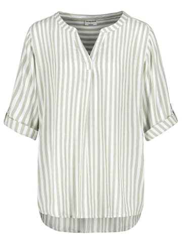 Fresh Made Bluse in Hellgrün/ Weiß
