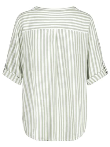 Fresh Made Bluse in Hellgrün/ Weiß