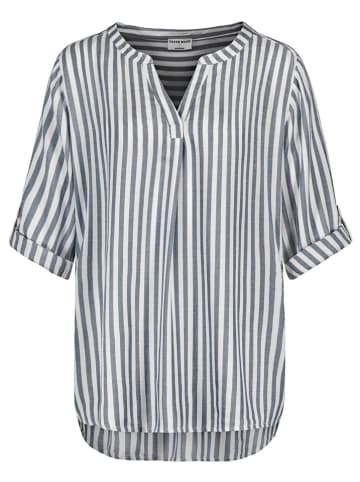 Fresh Made Bluse in Dunkelblau/ Weiß