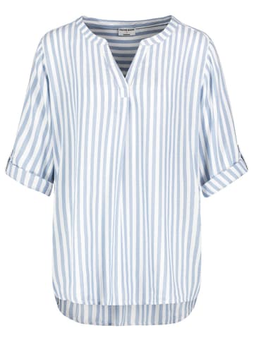 Fresh Made Bluse in Hellblau/ Weiß