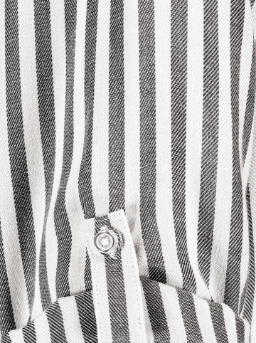 Fresh Made Bluse in Anthrazit/ Weiß