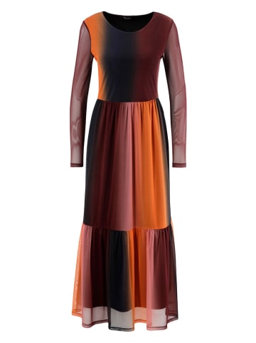 Aniston Kleid in Bordeaux/ Schwarz/ Orange