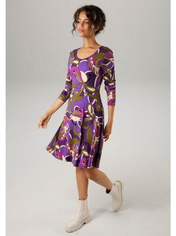 Aniston Kleid in Lila/ Oliv