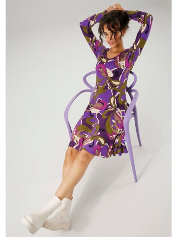 Aniston Kleid in Lila/ Oliv