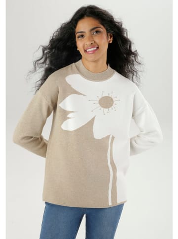 Aniston Pullover in Beige/ Creme