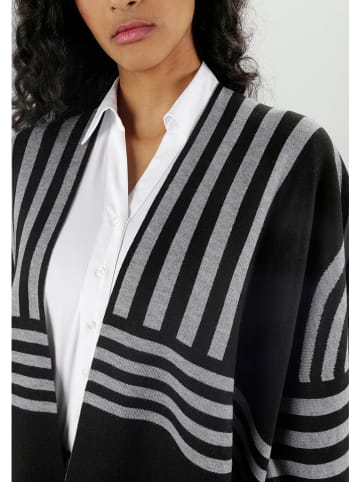 Aniston Poncho zwart/grijs