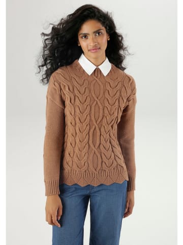 Aniston Sweter w kolorze karmelowym