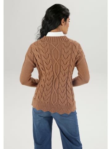 Aniston Sweter w kolorze karmelowym