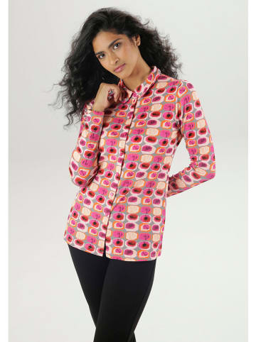 Aniston Bluse in Pink/ Grau