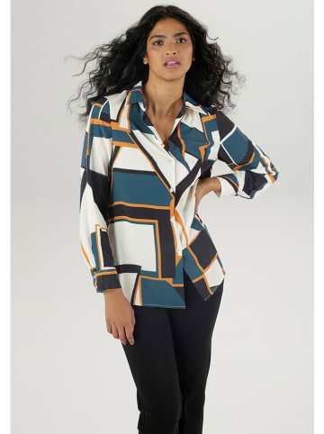 Aniston Blouse blauw/wit