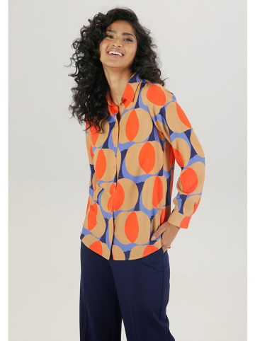 Aniston Bluse in Apricot/ Hellblau