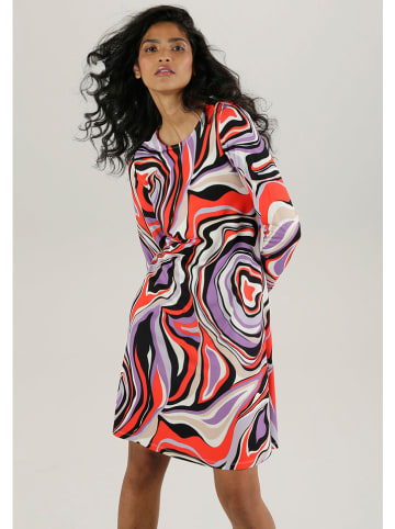 Aniston Jurk lila/rood/zwart