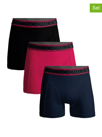 Muchachomalo 3er-Set: Boxershorts in Dunkelblau/ Pink/ Schwarz
