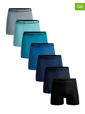 Muchachomalo 7er-Set: Boxershorts in Schwarz/ Blau/ Grau