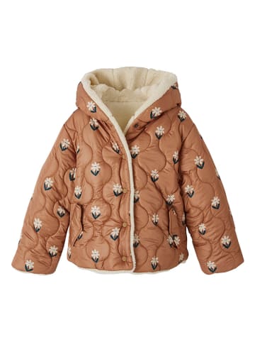vertbaudet Wende-Steppjacke in Hellbraun/ Creme