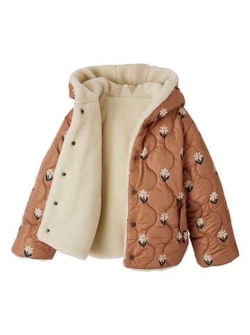 vertbaudet Wende-Steppjacke in Hellbraun/ Creme
