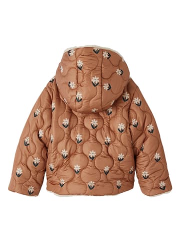 vertbaudet Wende-Steppjacke in Hellbraun/ Creme