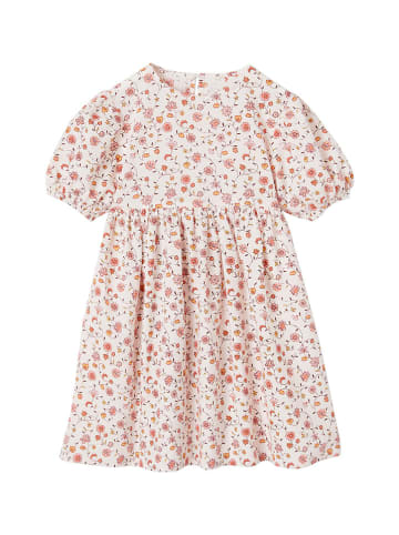 vertbaudet Kleid in Weiß/ Rosa