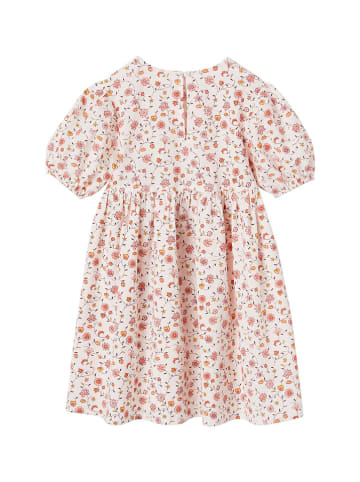 vertbaudet Kleid in Weiß/ Rosa