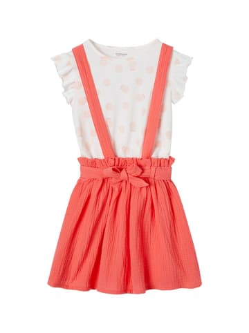 vertbaudet 2-delige outfit wit/oranje