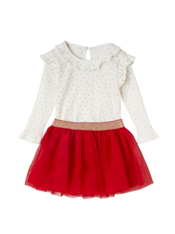 vertbaudet 2-delige outfit rood/wit