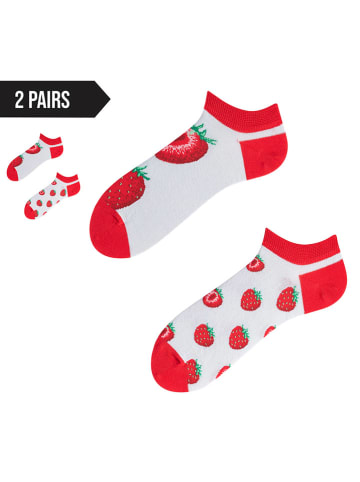 TODO SOCKS 2er-Set: Socken in Weiß/ Rot