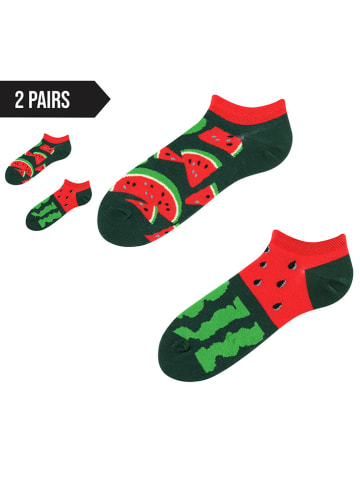TODO SOCKS Skarpetki (2 pary) w kolorze zielono-czerwonym