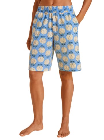 Calida Pyjama-Shorts in Hellblau/ Gelb