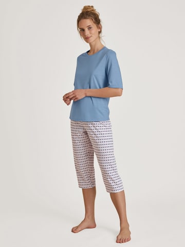 Calida Pyjama-Hose in Dunkelblau/ Weiß/ Gelb