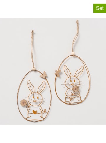 Boltze 2-delige set: decohangers "Binky" bruin - (H)17,5 cm