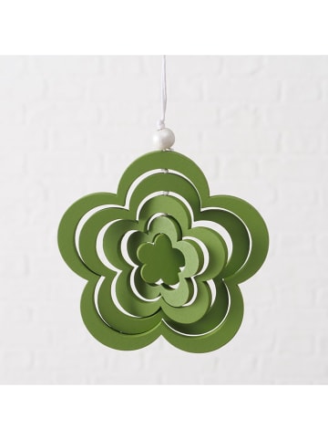 Boltze 3er-Set: Dekoanhänger "Blossy" in Grün/ Weiß - (H)9,4 cm