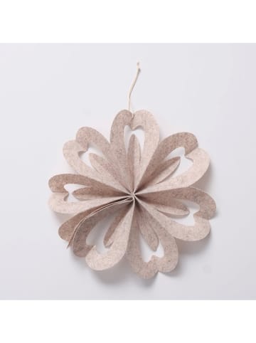 Boltze 4er-Set: Dekoanhänger "Kassio" in Creme/ Beige - (H)5 cm