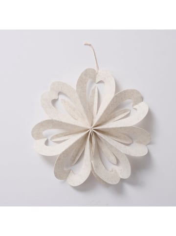Boltze 4er-Set: Dekoanhänger "Kassio" in Creme/ Beige - (H)5 cm